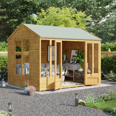 Billyoh Petra Tongue And Groove Reverse Apex Summerhouse - Pressure Treated - 10X8