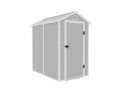 Billyoh Kingston Apex Plastic Shed Light Grey With Floor - 4X6 Light Grey