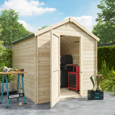 Billyoh Pro Apex Log Cabin Wooden Shed - W2.0M X D2.5M (7 X 8Ft) - 19mm Thickness