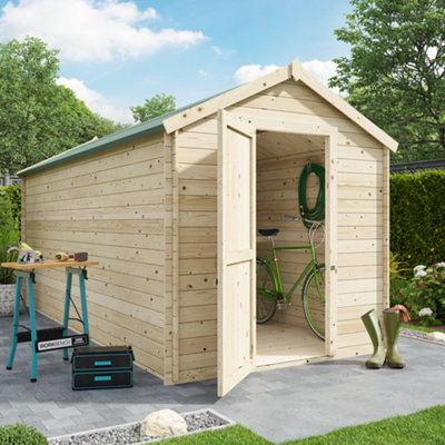 Billyoh Pro Apex Log Cabin Wooden Shed - W2.0M X D4.5M (7 X 15Ft) - 28mm Thickness