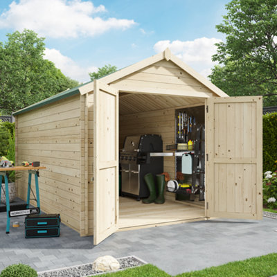 Billyoh Pro Apex Log Cabin Wooden Shed - W2.5M X D4.0M (8 X 13Ft) - 28mm Thickness-27358 