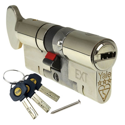 Yale Platinum 3-Star Euro Cylinder Upvc Door Lock55/35 (90mm)Nickel (Incl. 5 Keys) from B&Q