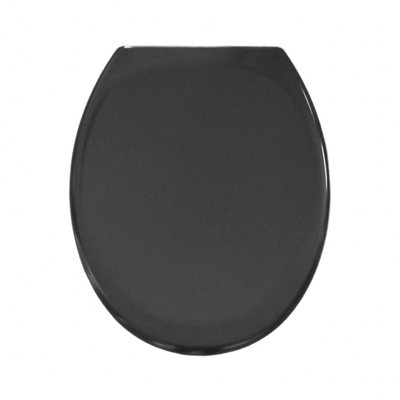 Rts Anthracite Oval Top Fix Slow Close Quick Release Toilet Seat from B&Q