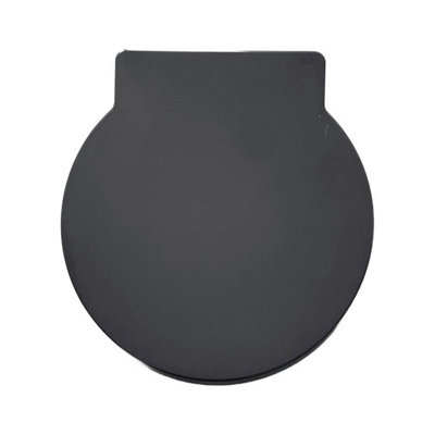Rts Anthracite Round Top Fix Slow Close Quick Release Toilet Seat from B&Q