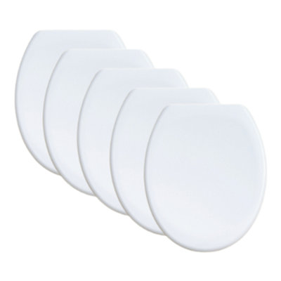 Family Seat 5 Pack Top Fix Slow Close Quick Release Toilet Seat from B&Q