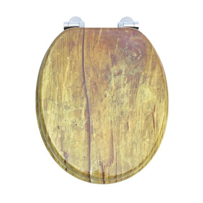 Rts Rustic Wood Mdf Soft Close Toilet Seat from B&Q