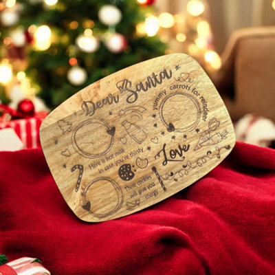 Dear Santa Christmas Eve Treat Board / Wood Serving Board
