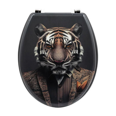 RTS Tiger Animal Mdf Wood Toilet Seat from B&Q