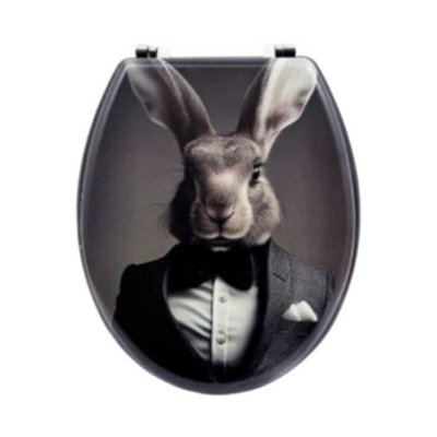 RTS Rabbit Bunny Hare Animal Mdf Wood Toilet Seat from B&Q