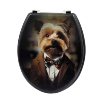 RTS Yorkshire Terrier Dog Animal Mdf Toilet Seat from B&Q
