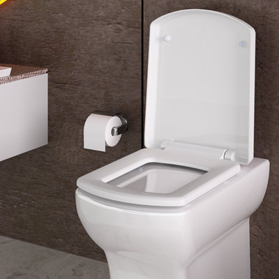 Rts D Smile 360 Top Fix Slow Close Quick Release Toilet Seat360X450mm from B&Q