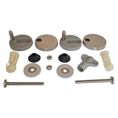 RTS Toilet Seat HingesToilet Seat Fixing Kit8mm White from B&Q