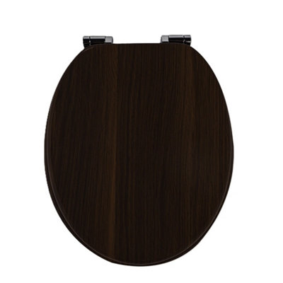 Rts Dark WalnutWenge Mdf Soft Close Toilet Seat from B&Q