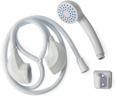 B&Q -  Large Double Tap Bath Sink Shower Head Hose Spray Hairdresser Pet Push On Mixer
