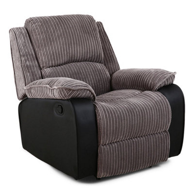 More4homes Postana Jumbo Cord Fabric Recliner Armchair Lounge Home Reclining Chair (Grey) Grey