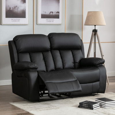 More4homes Chester Manual High Back Luxury Bond Grade Leather Recliner 2 Seater Sofa (Brown) Brown