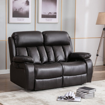 More4homes Chester Electric High Back Luxury Bond Grade Leather Recliner 2 Seater Sofa (Brown) Brown