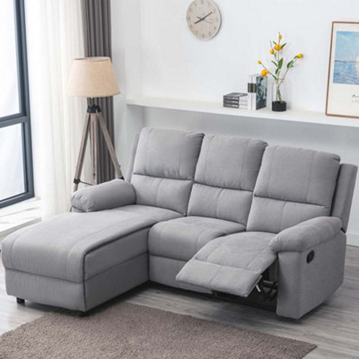 More4homes Valencia Fabric Chaise Seater High Back Modern Shaped Corner Lounge Recliner Sofa Size 3