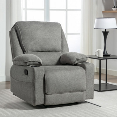 More4homes Sydney 1 Seater Fabric Manual Recliner Chair (Grey) Grey