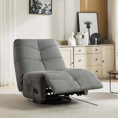 B&Q -  Austin Swivel & Rocker Manual Fabric Recliner Chair Grey