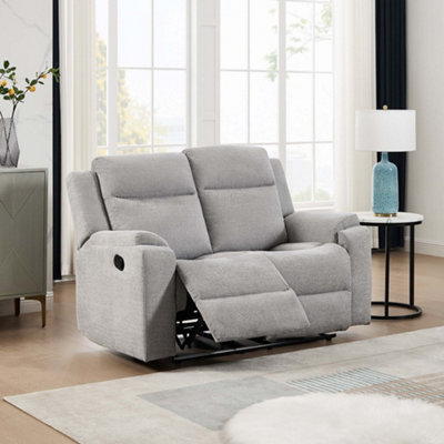 More4homes Orka 2 Seater Fabric Manual Recliner Sofa Grey