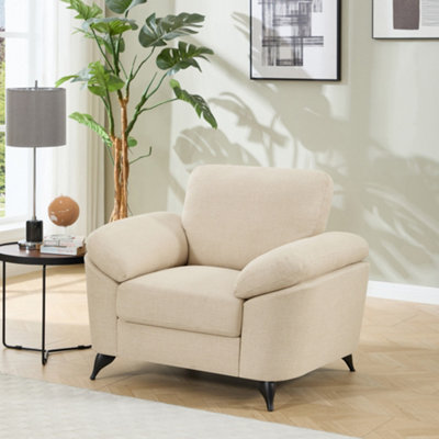 More4Homes Malmo Modern Scandi Style Fabric Living Room Chair (Beige) from B&Q