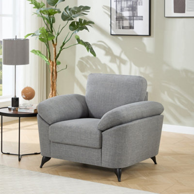 More4Homes Malmo Modern Scandi Style Fabric Living Room Chair (Grey) from B&Q