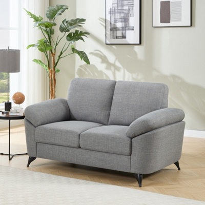 More4Homes Malmo 2 Seater Sofa Modern Scandi Style Fabric Living Room Sofa (Grey) from B&Q