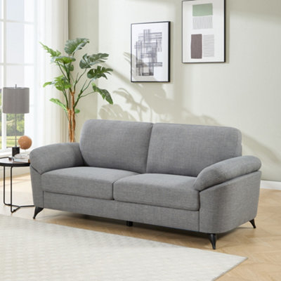 More4Homes Malmo 3 Seater Sofa Modern Scandi Style Fabric Living Room Sofa (Grey) from B&Q