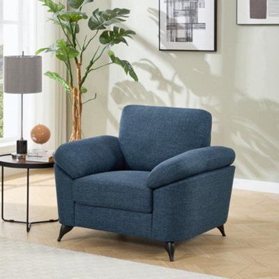 More4Homes Malmo Modern Scandi Style Fabric Living Room Chair (Blue) from B&Q