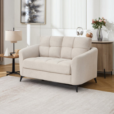More4Homes Solna 2 Seater Scandi Style Fabric Living Room Sofa (Beige) from B&Q