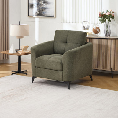 More4Homes Solna Modern Scandi Style Fabric Living Room Chair (Green) from B&Q