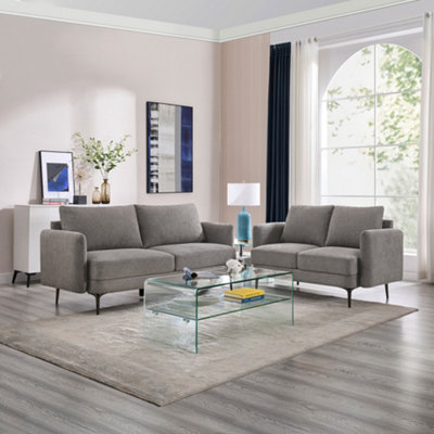 More4Homes Sofia 2+3 Seater Fabric Sofa Set Mocha from B&Q