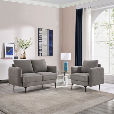 More4Homes Sofia 1+2 Seater Fabric Sofa Set Mocha from B&Q