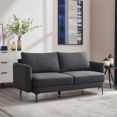 More4Homes Sofia 3 Seater Fabric Sofa Charcoal from B&Q