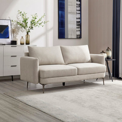 More4Homes Sofia 3 Seater Fabric Sofa Beige from B&Q