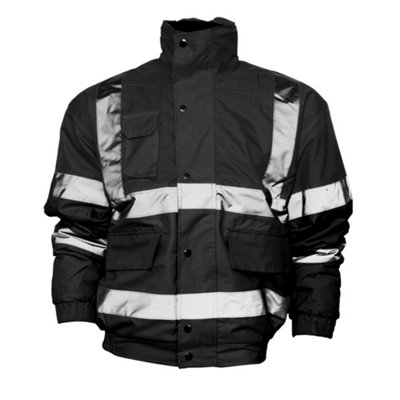 B&Q Yoko Mens Hi-Vis Bomber Jacket Quality Product Orange/Black