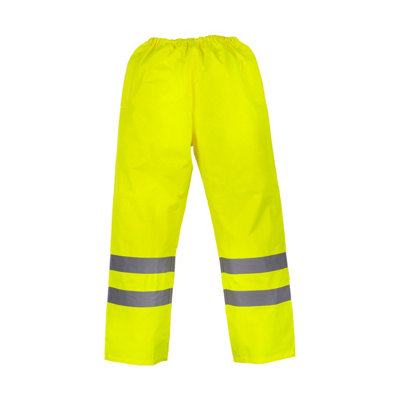 B&Q Yoko Mens Hi-Vis Waterproof Contractor Over Trousers Black/Orange