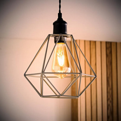 Valuelights Diablo Grey Ceiling Shade And Bulb (D)21Cm from B&Q