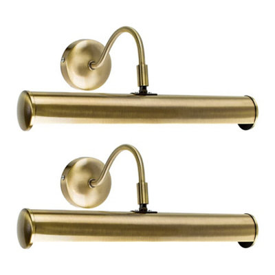 Valuelights Gemini Pair Of Antique Brass Twin Picture Wall Lights from B&Q