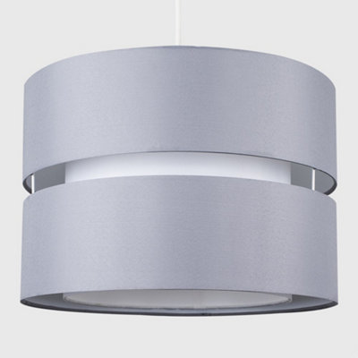 Valuelights Sophia Large Grey 2 Tier Ceiling Light Shade And Bulb (D)35Cm from B&Q