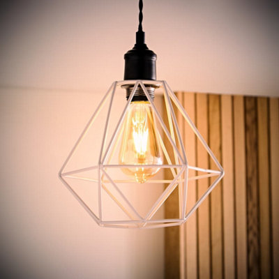 B&Q -  Diablo White Ceiling Shade And Bulb (D)21Cm