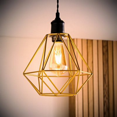 Valuelights Diablo Gold Ceiling Shade And Bulb (D)21Cm from B&Q