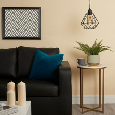 B&Q -  Casco Matt Black Ceiling Rose And Flex Lampholder Fitting With Black Wire Shade