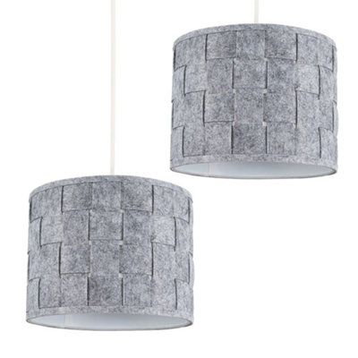 Valuelights Monza Grey Ceiling Shade And Bulb (D)26Cm from B&Q