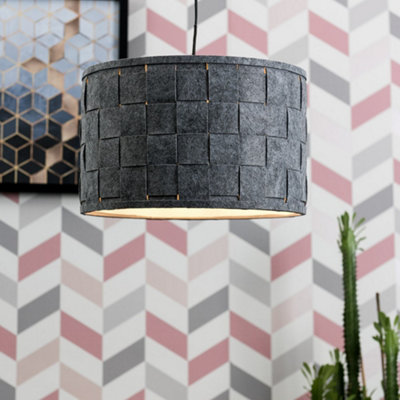 Valuelights Monza Grey Drum Ceiling Shade And Bulb (D)32Cm from B&Q
