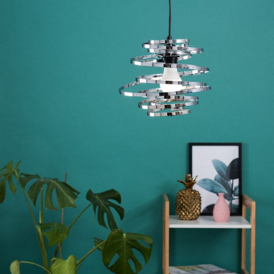 Valuelights Bensson Silver Ceiling Shade And Bulb (D)30Cm from B&Q