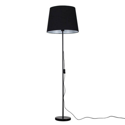 Valuelights Charles Black Floor Lamp With Tapered Shade from B&Q