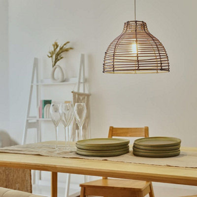 Valuelights Lobster Pot Grey Weave Basket Ceiling Lamp Shade And Bulb from B&Q