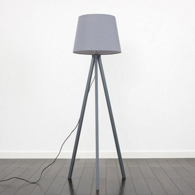 Valuelights Barbro Tripod Floor Lamp With Tapered Shade Grey